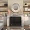 35" Cream Wooden Framed Wall Mirror with White Wash Effect